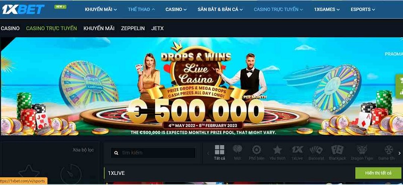 1XBET có đồ họa siêu chất