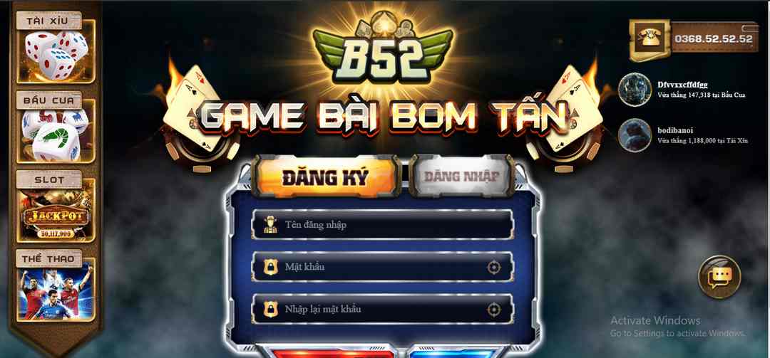 Review B52 và danh mục game 