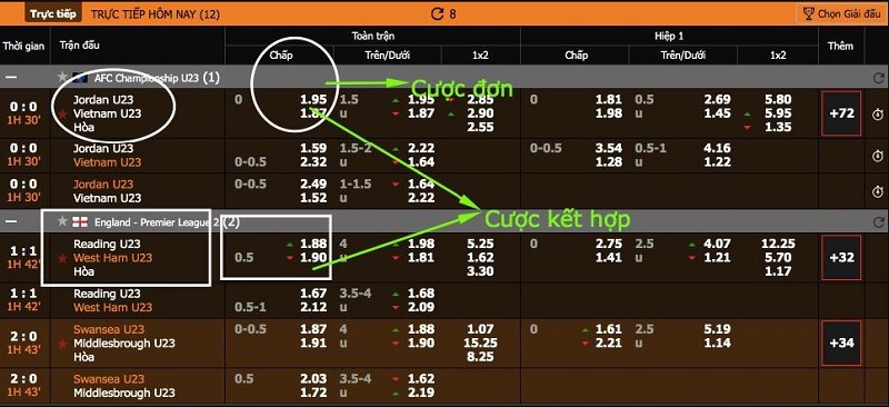 Cược hệ thống 3 lựa chọn